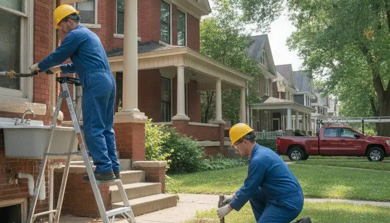 Plumber repairing a pipe in Cleveland, OH for emergency plumbing service