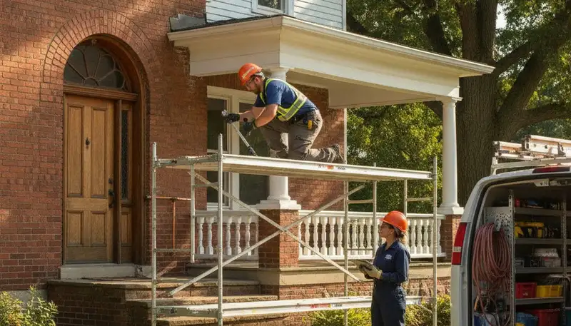 Plumber repairing a pipe in Cleveland, OH for residential plumbing service