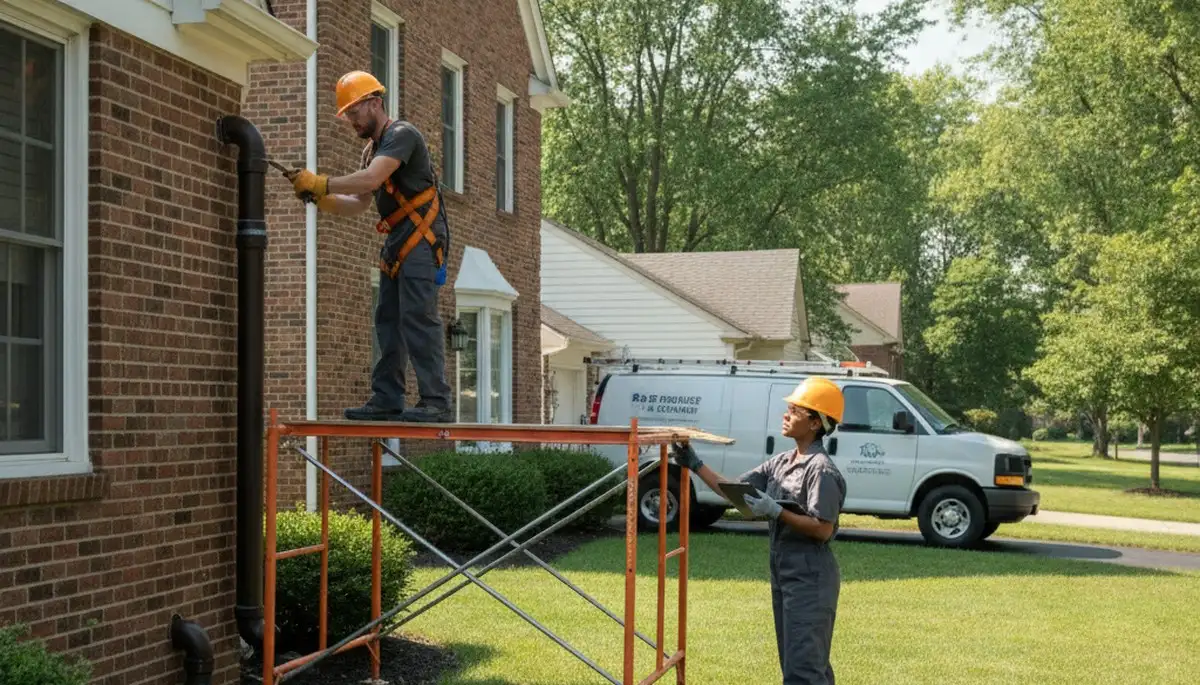 Plumber repairing a pipe in Cleveland, OH for local plumbing repair service