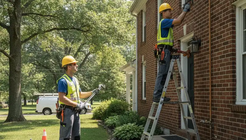 Plumber repairing a pipe in Cleveland, OH for plumbing repair service