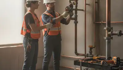 Cleveland, OH plumber repairing a residential pipe for local plumbing repair service