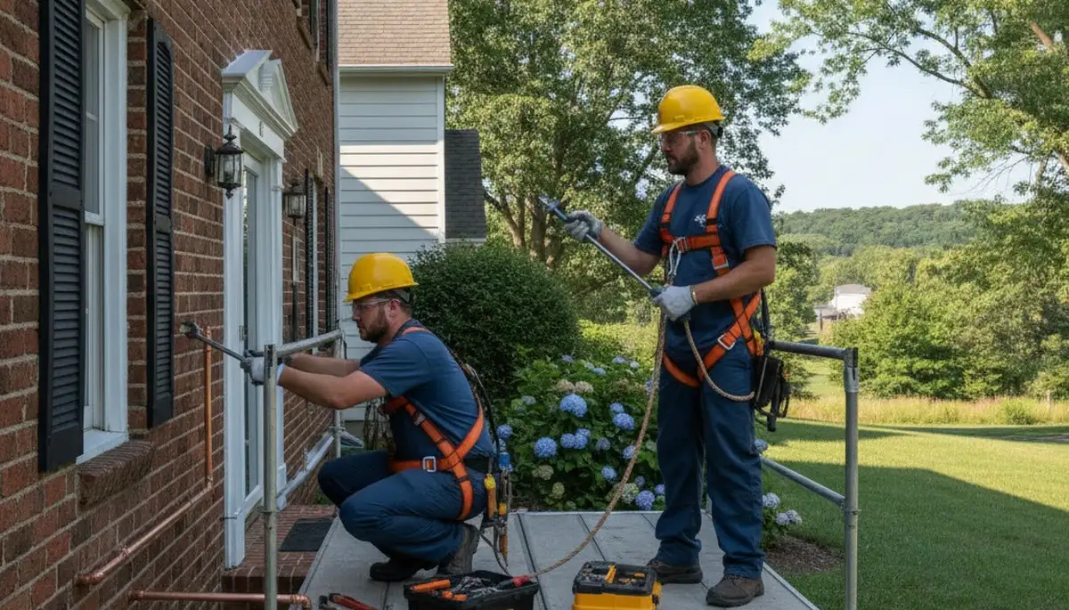 Plumber repairing a pipe in Cleveland, OH for fast plumbing repair service