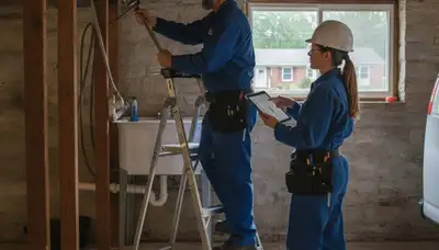 Plumber repairing a pipe in Cleveland, OH for plumbing repair service