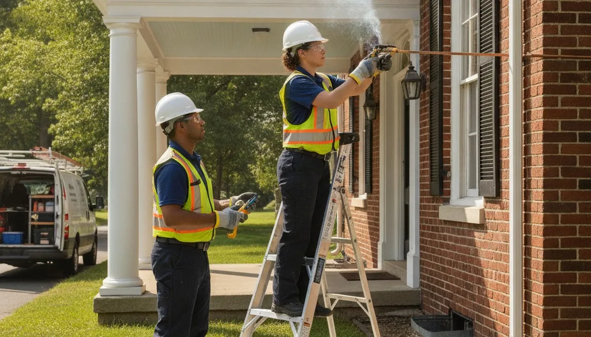 Plumber repairing a pipe in Cleveland, OH for plumbing repair service