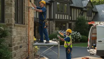 Plumber repairing a pipe in Cleveland, OH for a local plumbing repair service