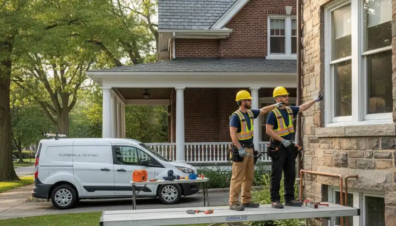 Cleveland, OH plumber repairing a leak for a local plumbing service client