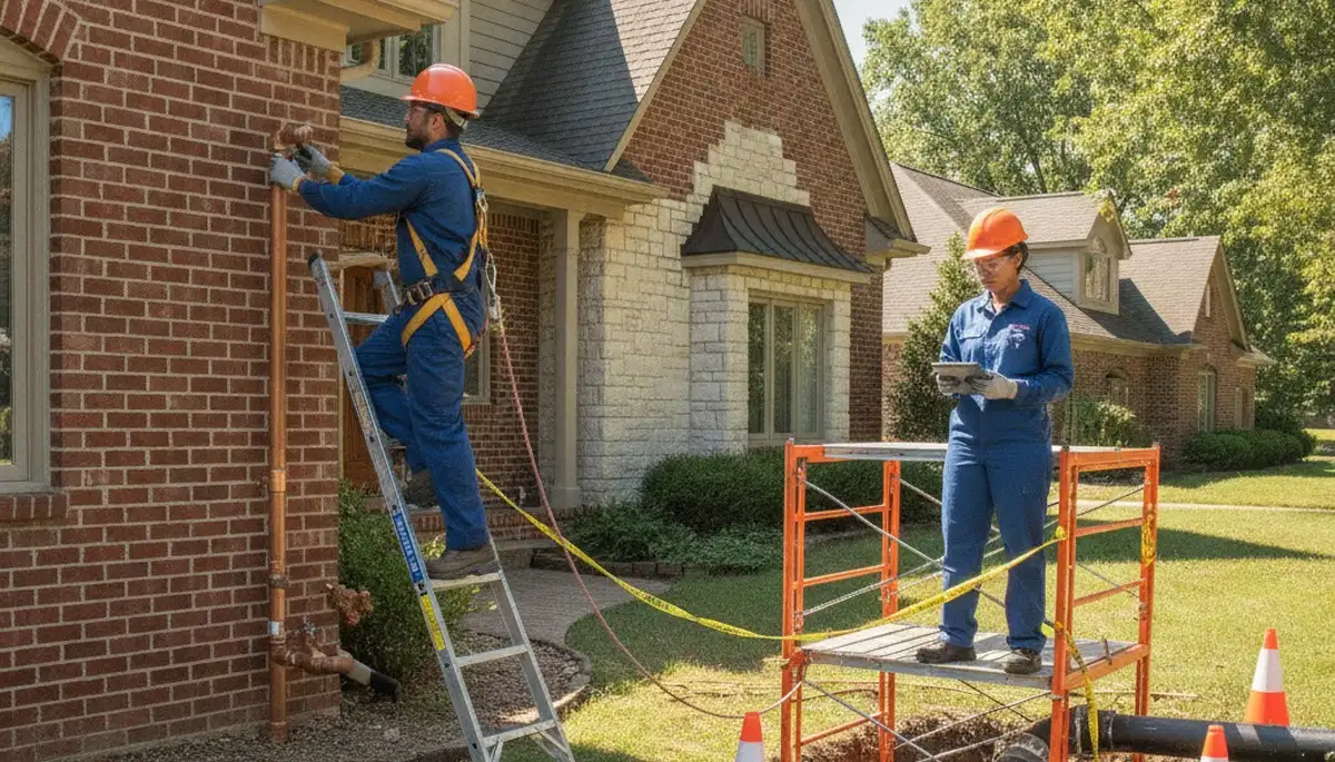 Plumber repairing a pipe in Cleveland, OH for plumbing repair service
