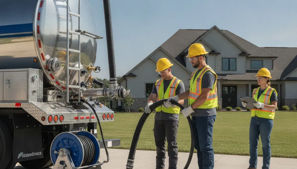 Septic pumping service truck for Cleveland, OH homes, On Call Plumbers