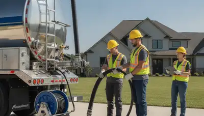 Septic pumping service truck for Cleveland, OH homes, On Call Plumbers