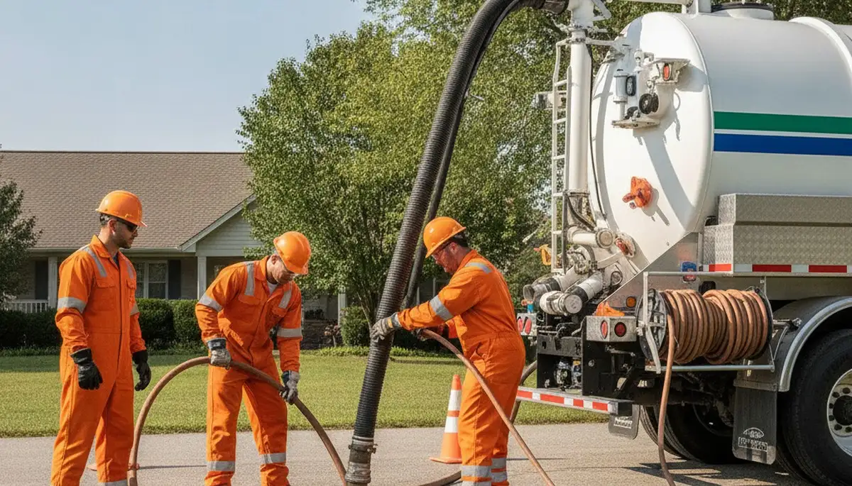Septic pumping service truck for Cleveland, OH homes by On Call Plumbers