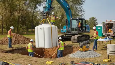 Septic tank installation for Cleveland, OH home by On Call Plumbers