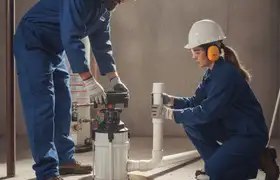 Cleveland, OH plumber installing a sump pump to protect a basement from water damage