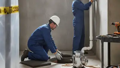 Cleveland, OH plumbers installing a sump pump to protect a basement from flooding