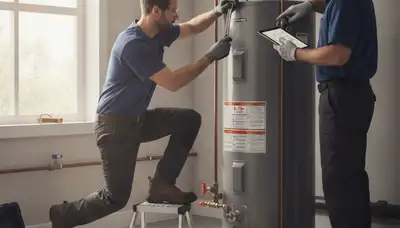 On Call Plumbers repairing a water heater for Cleveland, OH homes